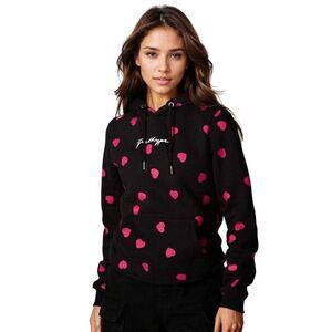 Hype Womens/Ladies Heart Hoodie / Black